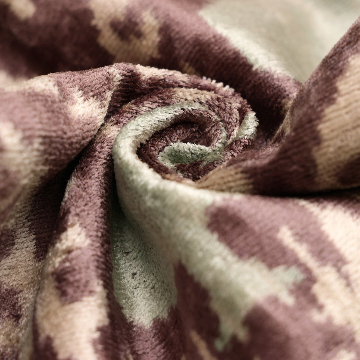 Handmade Velvet Ikat Lumbar Pillow 16x24 | Dusty Rose & Sage Medallion