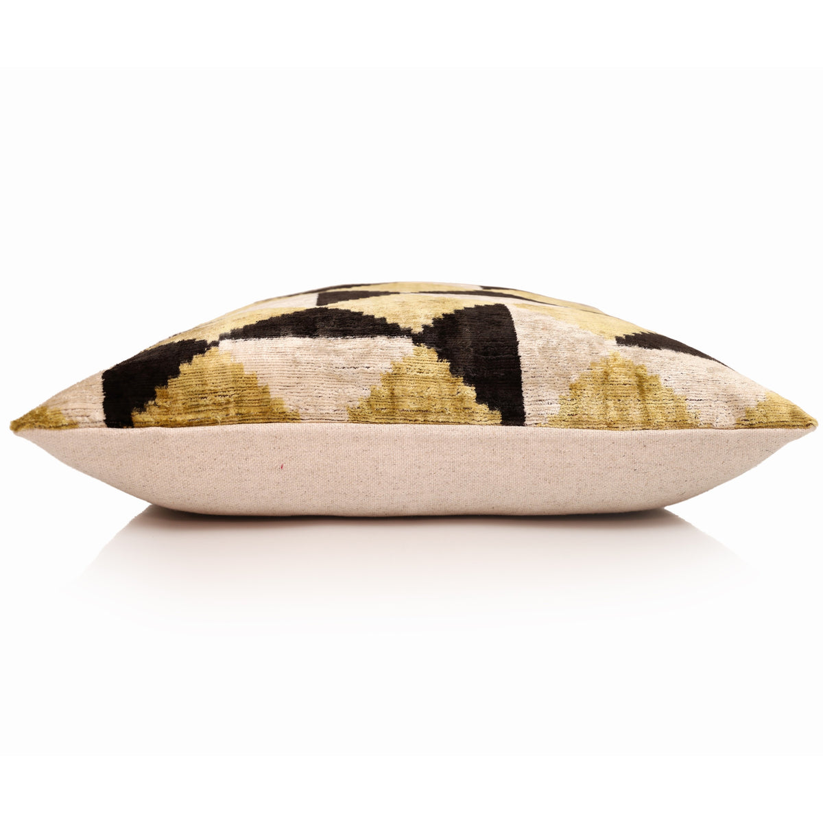 Gold Geometric Silk Velvet Pillow 20x20 | Handmade Luxury Designer Cushion