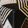 Handmade Chevron Cowhide Leather Ottoman Pouf 18x18 Graphic Statement