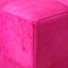 Handmade Fuchsia Cowhide Leather Ottoman Pouf 18x18 Statement Cube