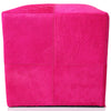 Handmade Fuchsia Cowhide Leather Ottoman Pouf 18x18 Statement Cube