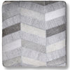 Handmade Patchwork Cowhide Leather Cube Ottoman Pouf 18x18 Neutral