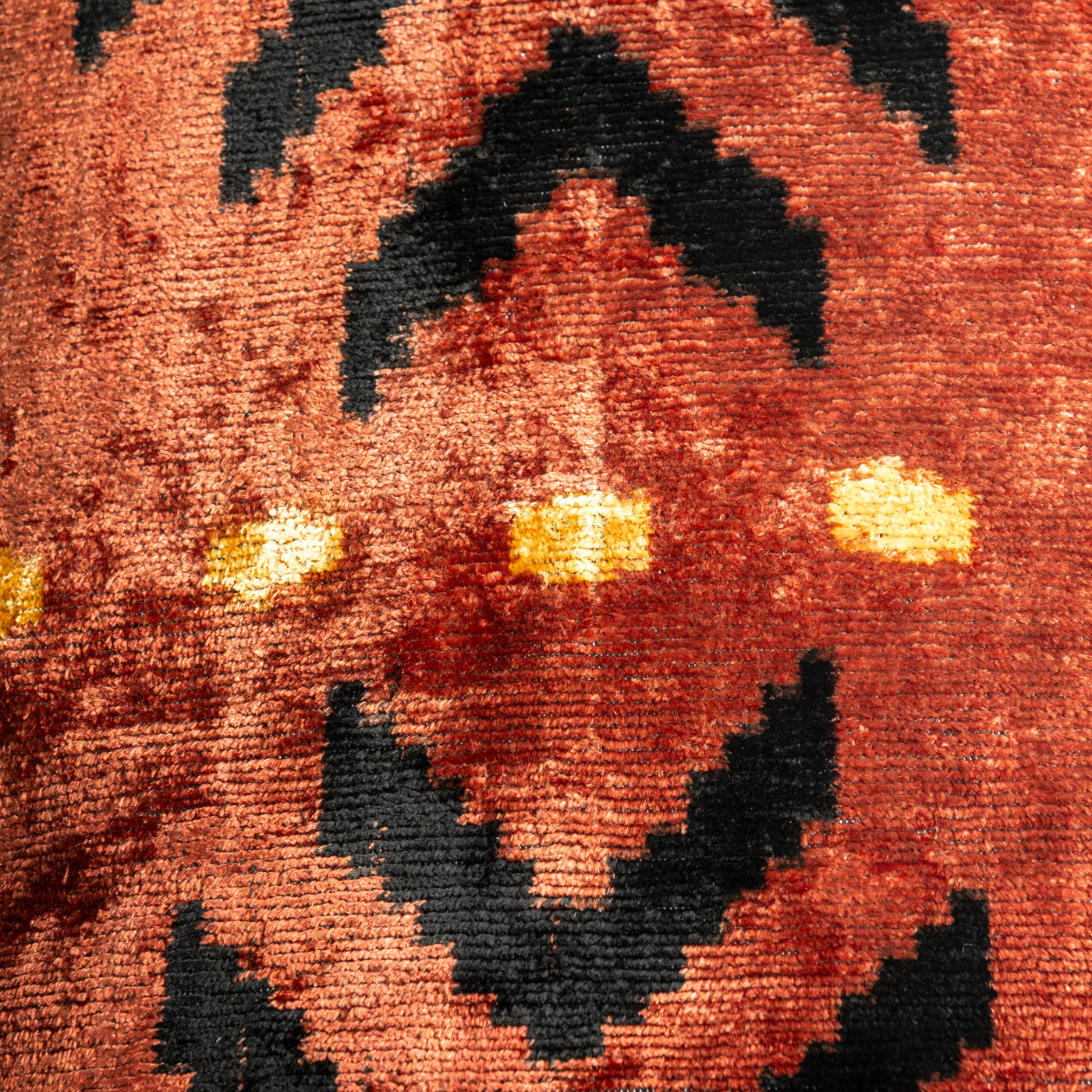 Handmade Velvet Pillow – Terracotta Tribal Pattern, 16x24"