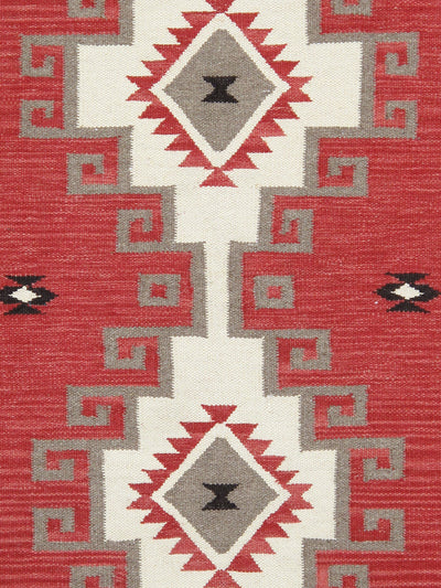 Canvello Tuscany Reversible Wool Rust Area Rug- 3'3'' X 4'11''