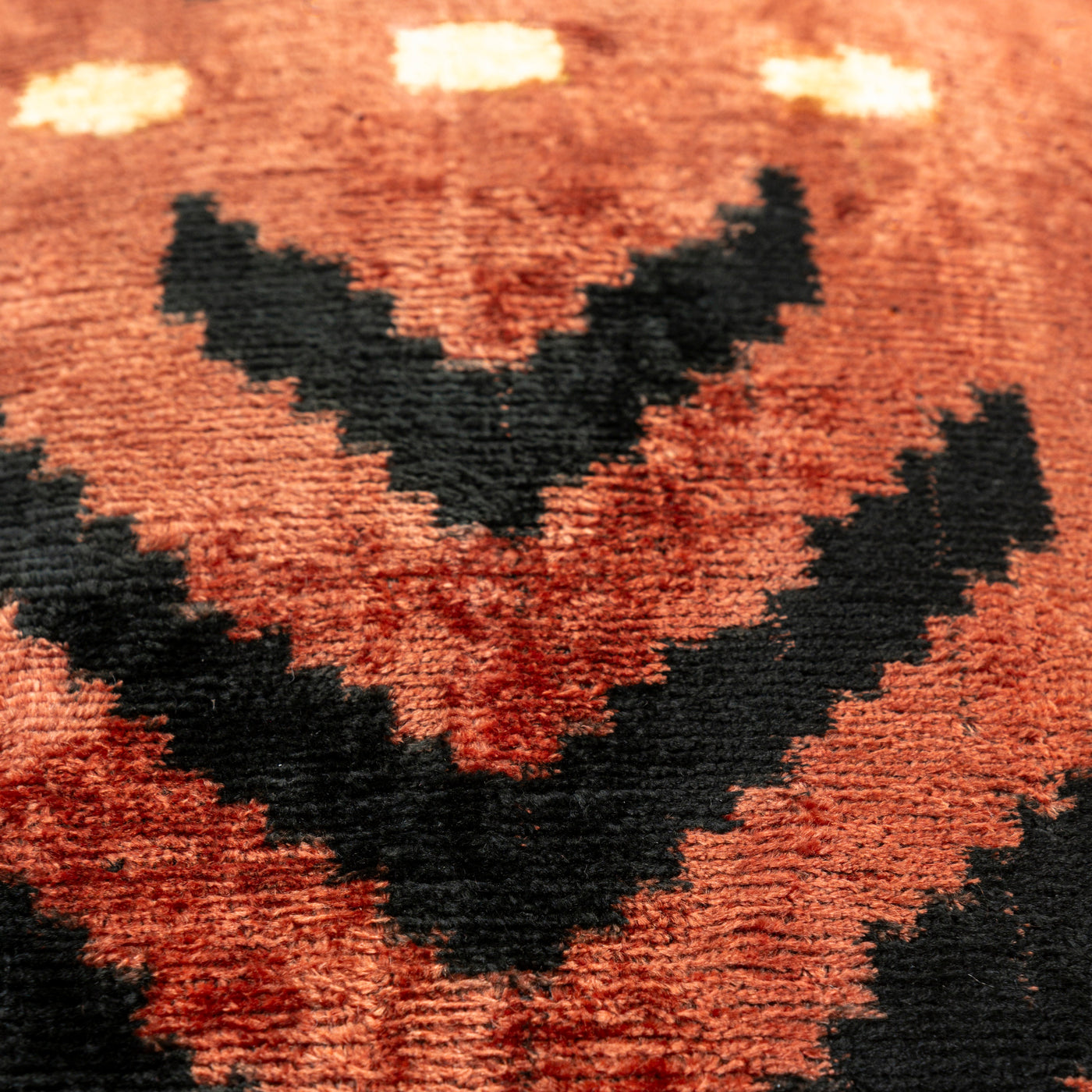 Handmade Velvet Pillow – Terracotta Tribal Pattern, 16x24"