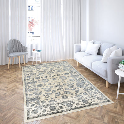 Canvello 區域地毯 適合客廳、臥室、家庭餐廳的優質地毯，象牙色、灰色、米色
