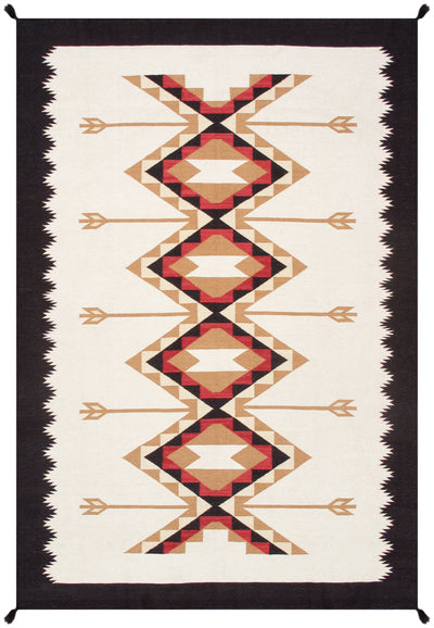 Canvello Tuscany Reversible Wool Ivory Area Rug- 6' X 8'11''
