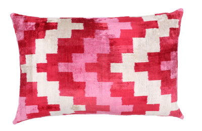 Canvello Handmade Pink Red Throw Pillows For Couch - 16x24 in