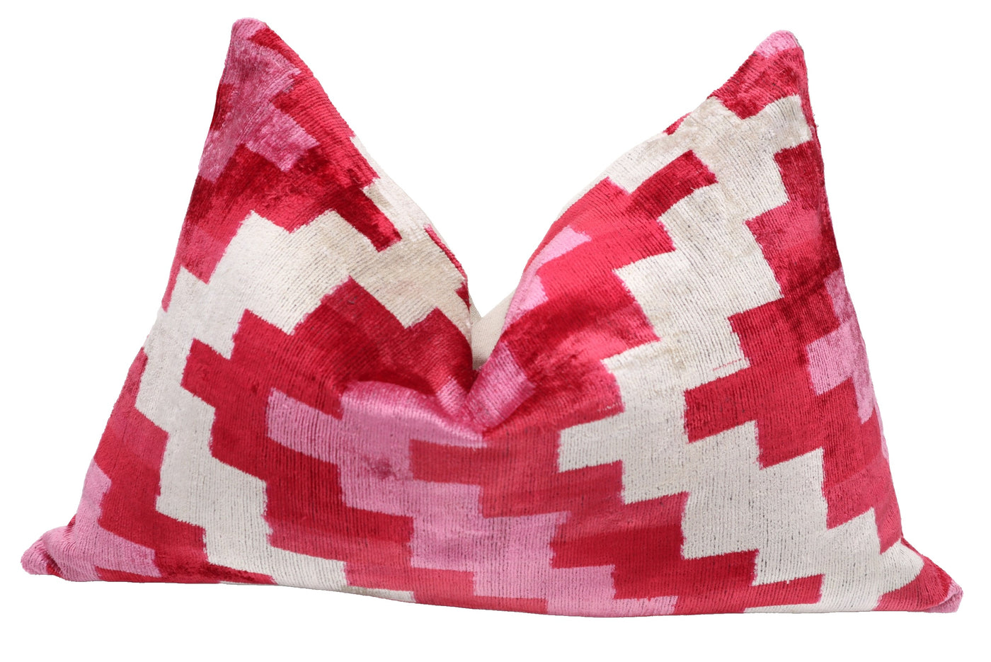 Canvello Handmade Pink Red Throw Pillows For Couch - 16x24 in