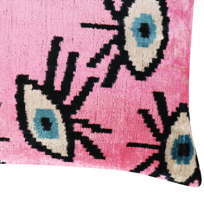 Luxury Pink Evil Eye Pillow | Luxury Dark Green Pillow | Canvello
