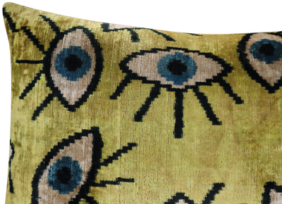 Green Evil Eye Throw Pillow | Handmade Throw Pillow | Canvello