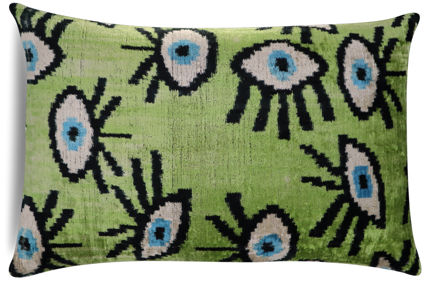 Green Evil Eye Pillow | Sage Forest Velvet Pillow | Canvello