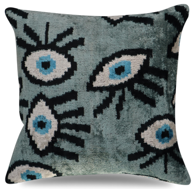 Black & White Evil Eye Pillow | Handmade Evil Eye Pillow | Canvello