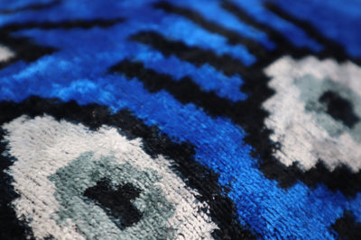 Handmade Blue Velvet Silk Pillow | Cobalt Navy Throw Pillow | Canvello