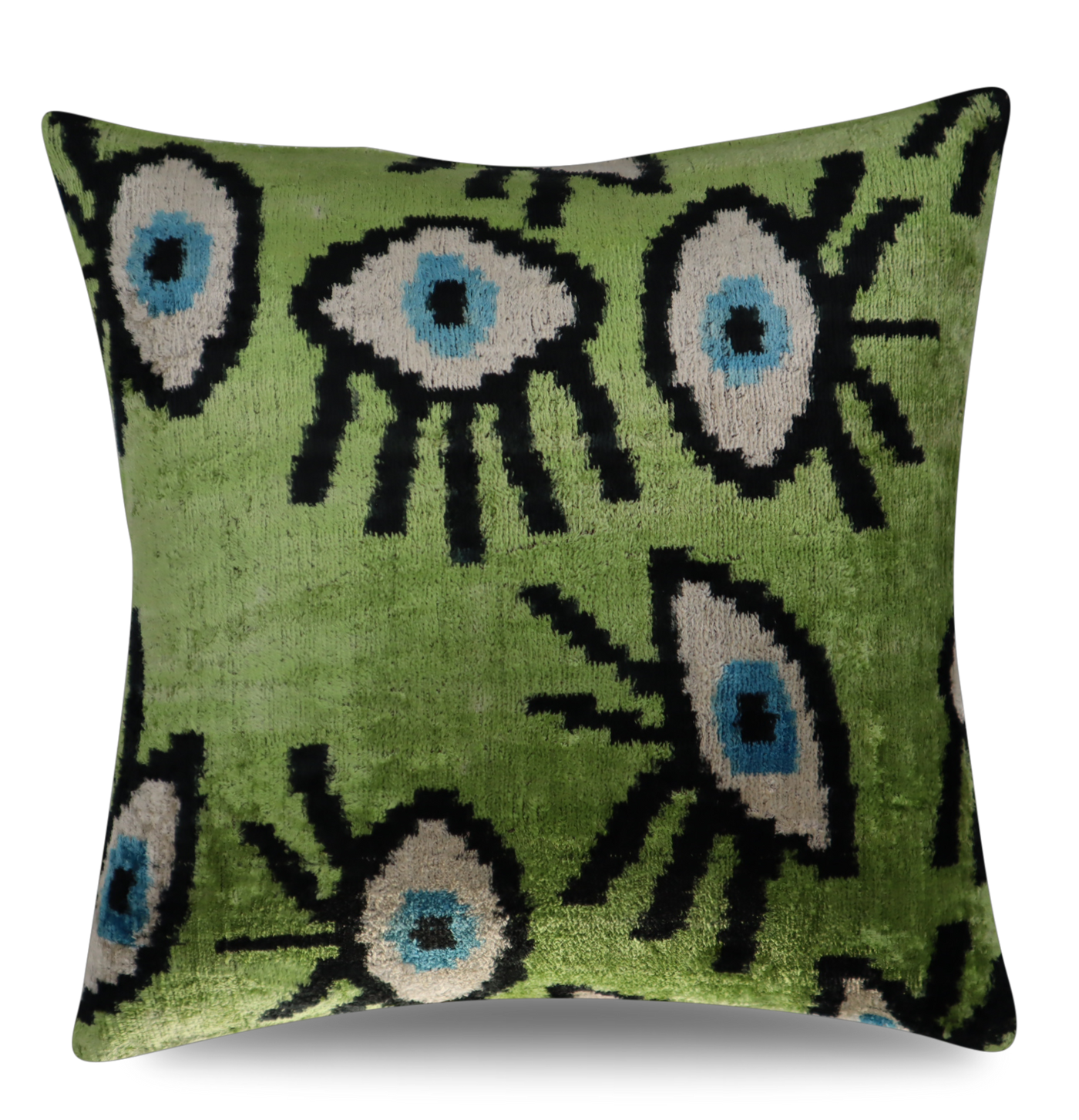 Green Sage Silk Pillow | Evil Eye Throw Pillow | Canvello