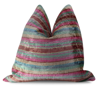 Pink Purple Accent Cushion | Pink Velvet Decor Pillow | Canvello