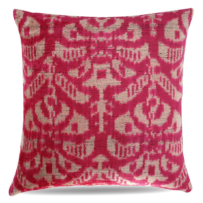 Pink and Beige Ikat Pillow | Beige Ikat Pillow | Canvello