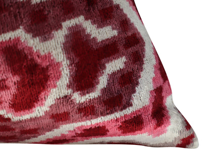 Pink Gray Handmade Pillow | Pink Silk Velvet Pillow | Canvello