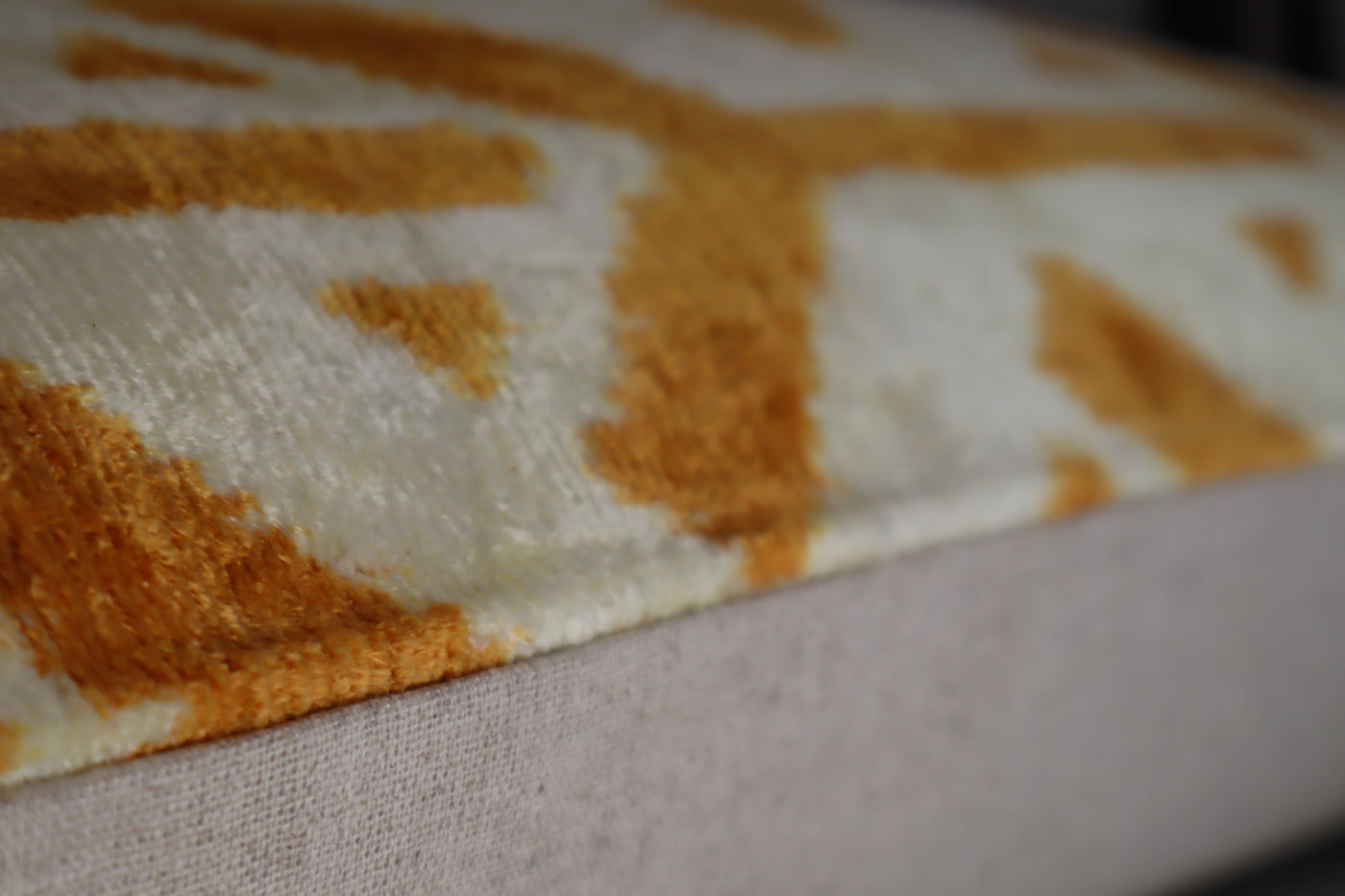 Gold Ivory Handmade Pillow | Gold Ivory Silk Velvet Pillow | Canvello