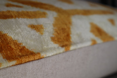 Gold Ivory Handmade Pillow | Gold Ivory Silk Velvet Pillow | Canvello