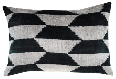Black White Handmade Pillow | Silk Velvet Pillow | Canvello