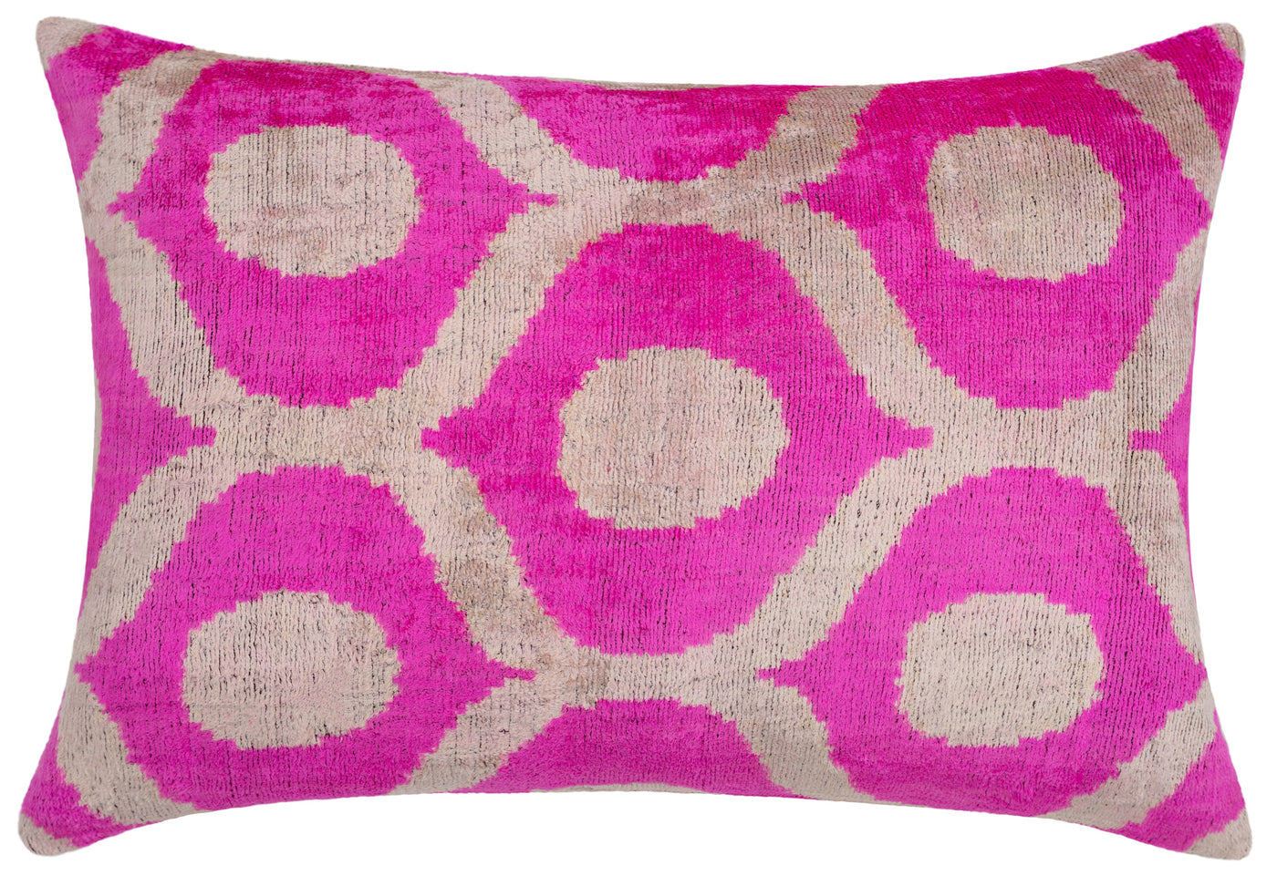Canvello Vibrant 16x24 in Pink Geometric Trellis Throw Pillow - Modern Fuchsia and White Plush Cushion for Home Décor
