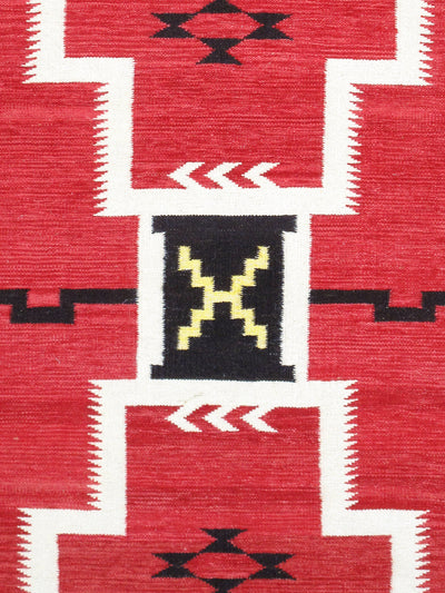 Canvello Reversible Wool Red Area Rug- 6'3'' X 8'10''