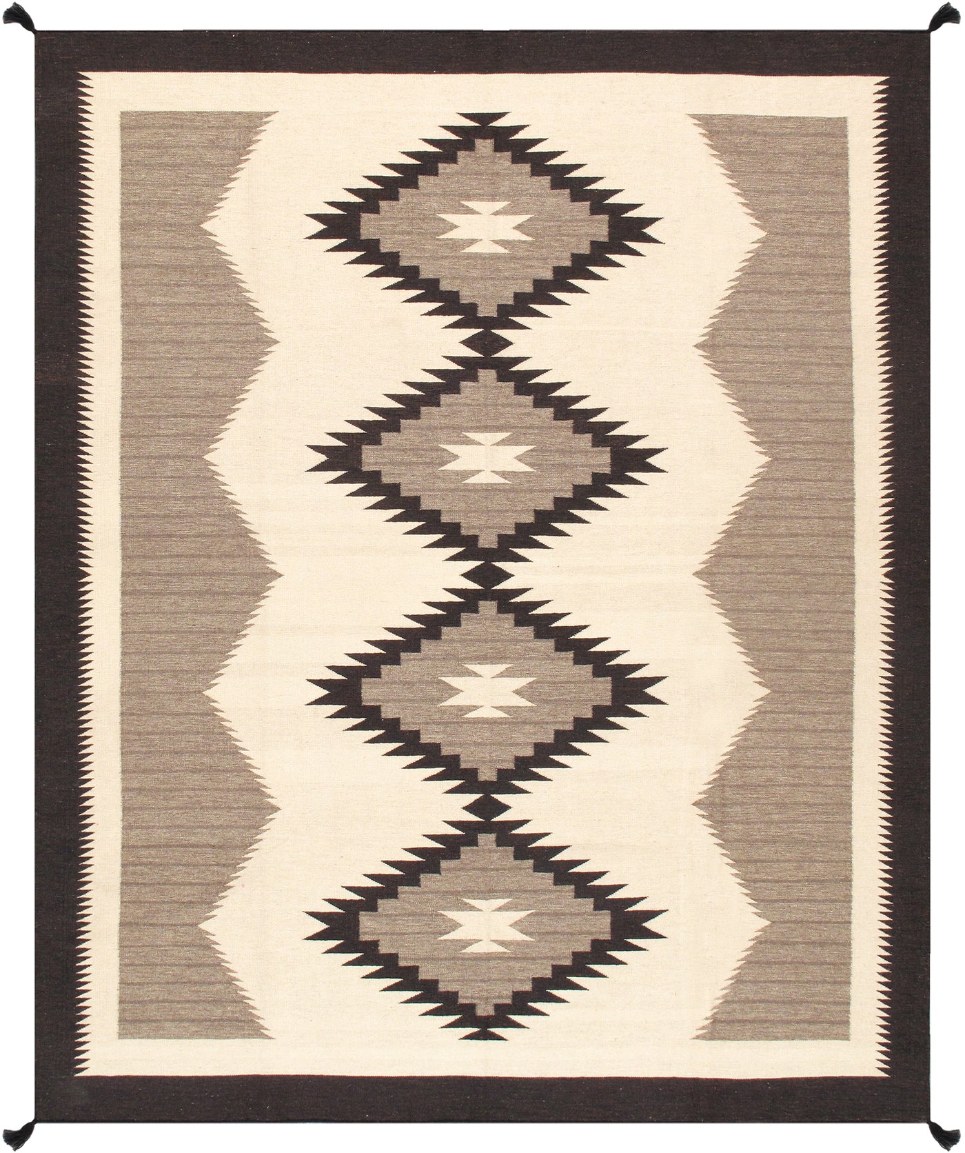 Canvello Tuscany Reversible Wool Ivory Area Rug- 6'3'' X 8'11''