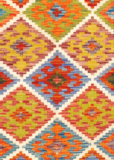 18 世紀古董高加索哈薩克羊毛客廳地毯 - 3'7'' X 7'5''