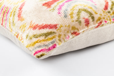 Canvello Luxurious 16x24 Handmade Velvet Silk Pillow with Premium Down Feather Insert -  Beige Pink