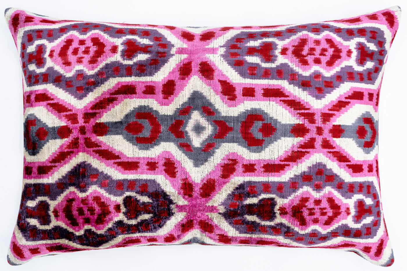 Canvello Artisan-Crafted 16x24 Inch Decorative Pillow with Geometric and Floral - Vibrant Colors Symmetrical Design - Down Insert INCLUDED