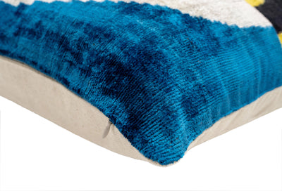 Canvello Abstract Multicolor Silk Velvet Pillow – 20x20 Handmade Modern Art Cushion