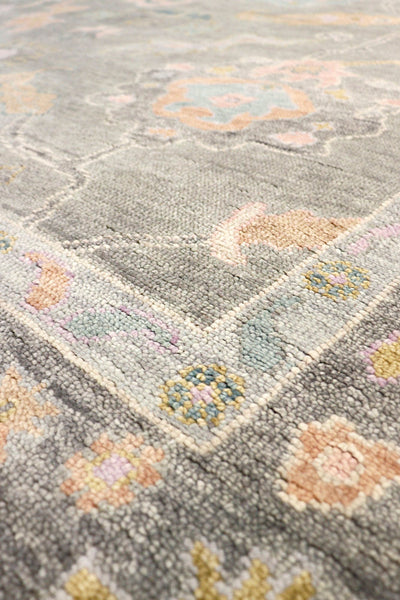 Oushak Hand-Knotted Area Rug, Silver/Grey