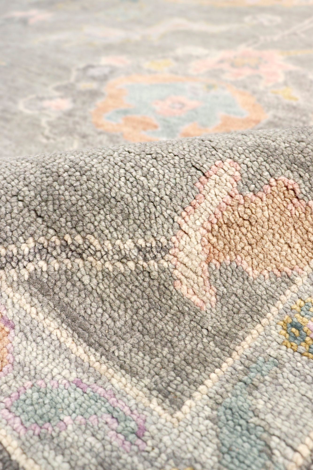 Oushak Hand-Knotted Area Rug, Silver/Grey