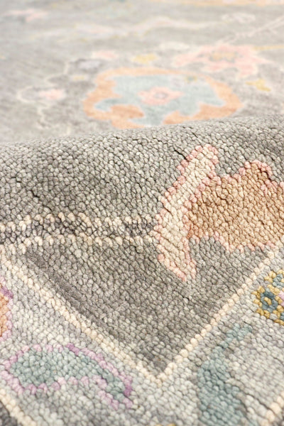 Oushak Hand-Knotted Area Rug, Silver/Grey