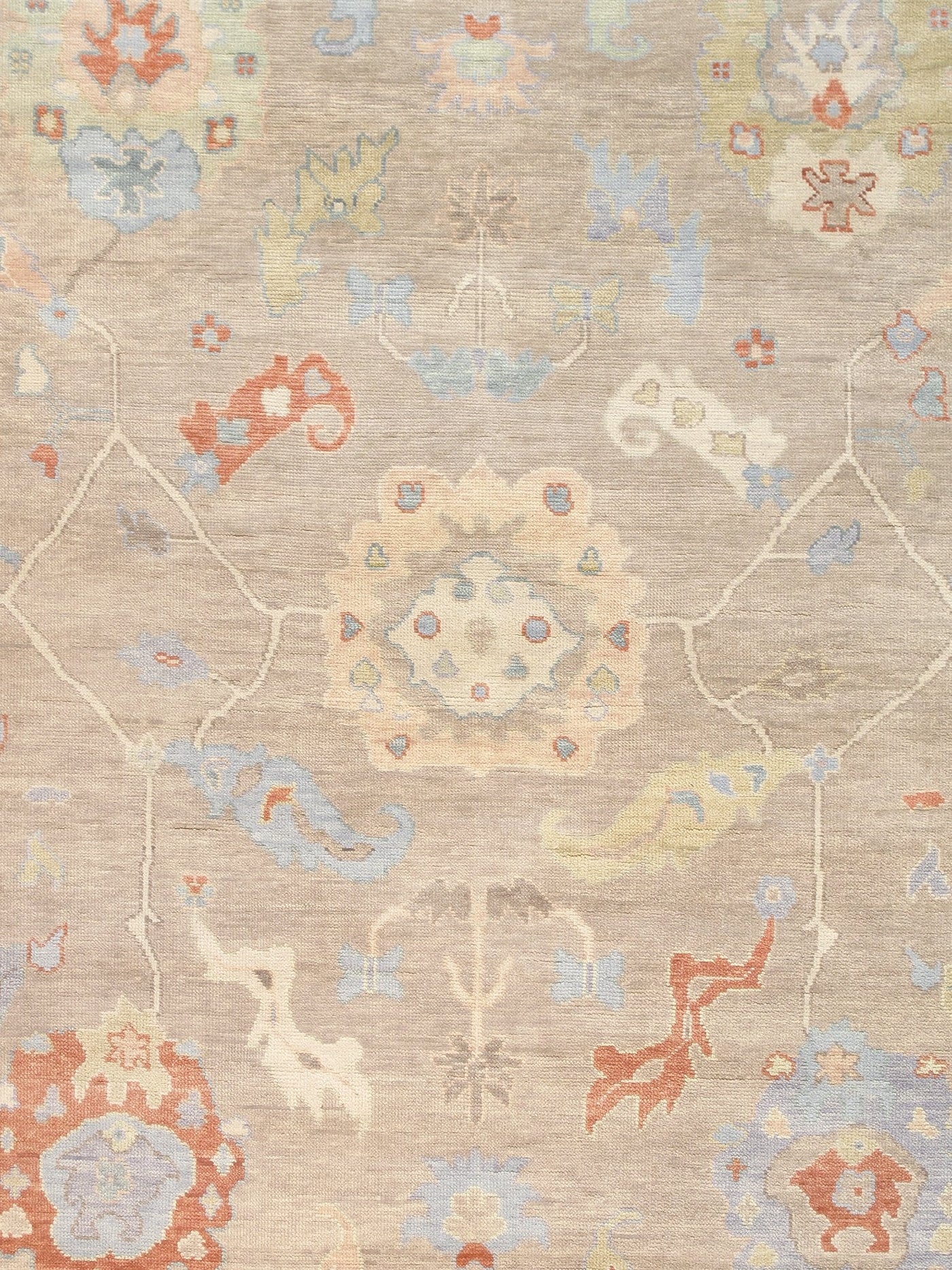 Oushak Hand-Knotted Area Rug, Beige/Ivory