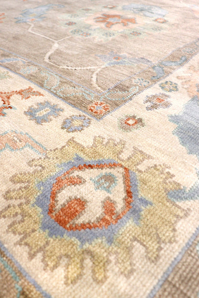 Oushak Hand-Knotted Area Rug, Beige/Ivory