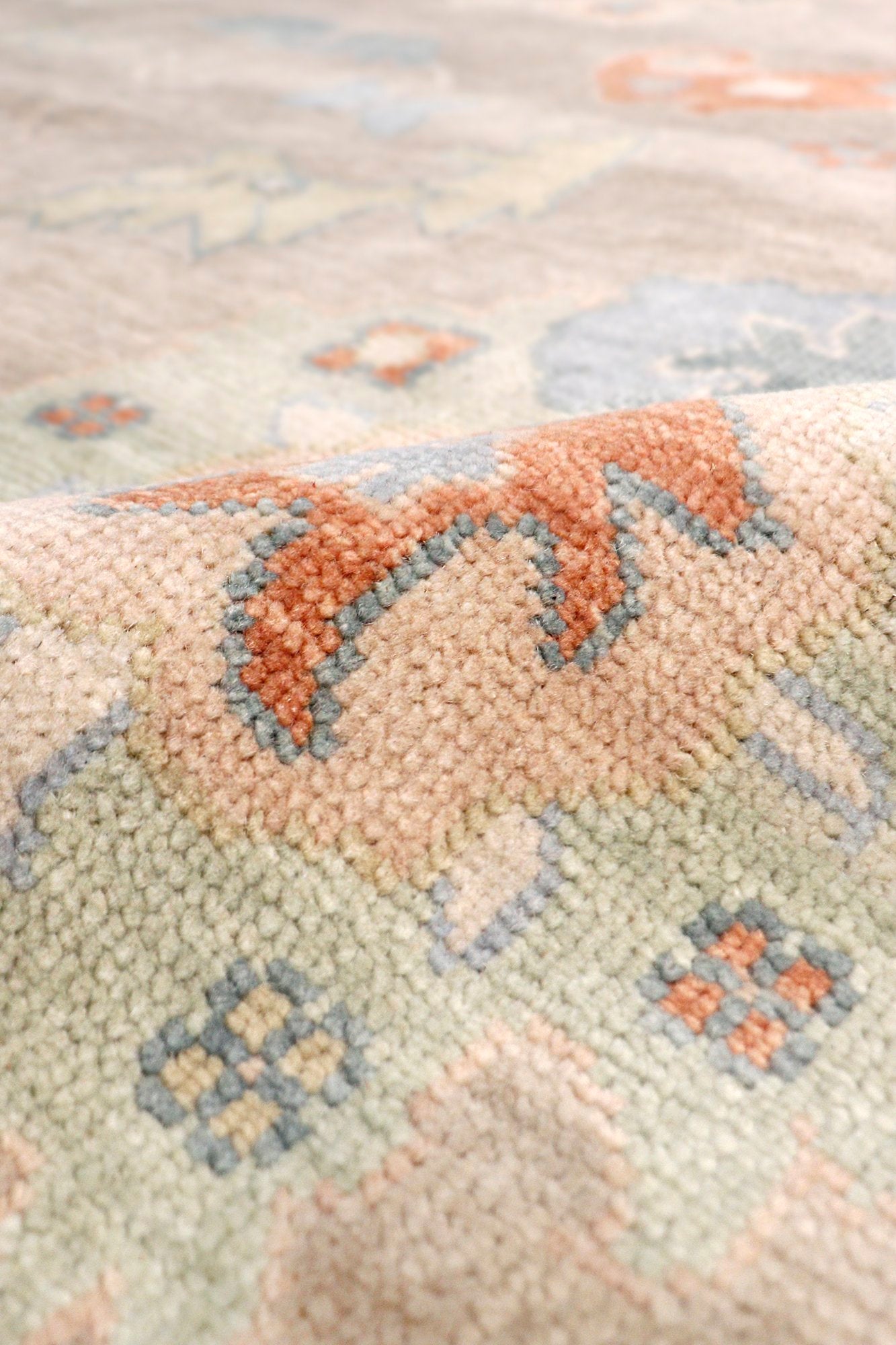 Oushak Hand-Knotted Area Rug, Beige/Ivory