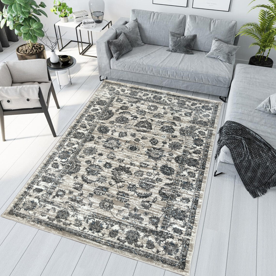 Canvello Area Rugs Premium Rugs for Living Room, Bedroom, Home Dining, Ivory, Grey, Beige