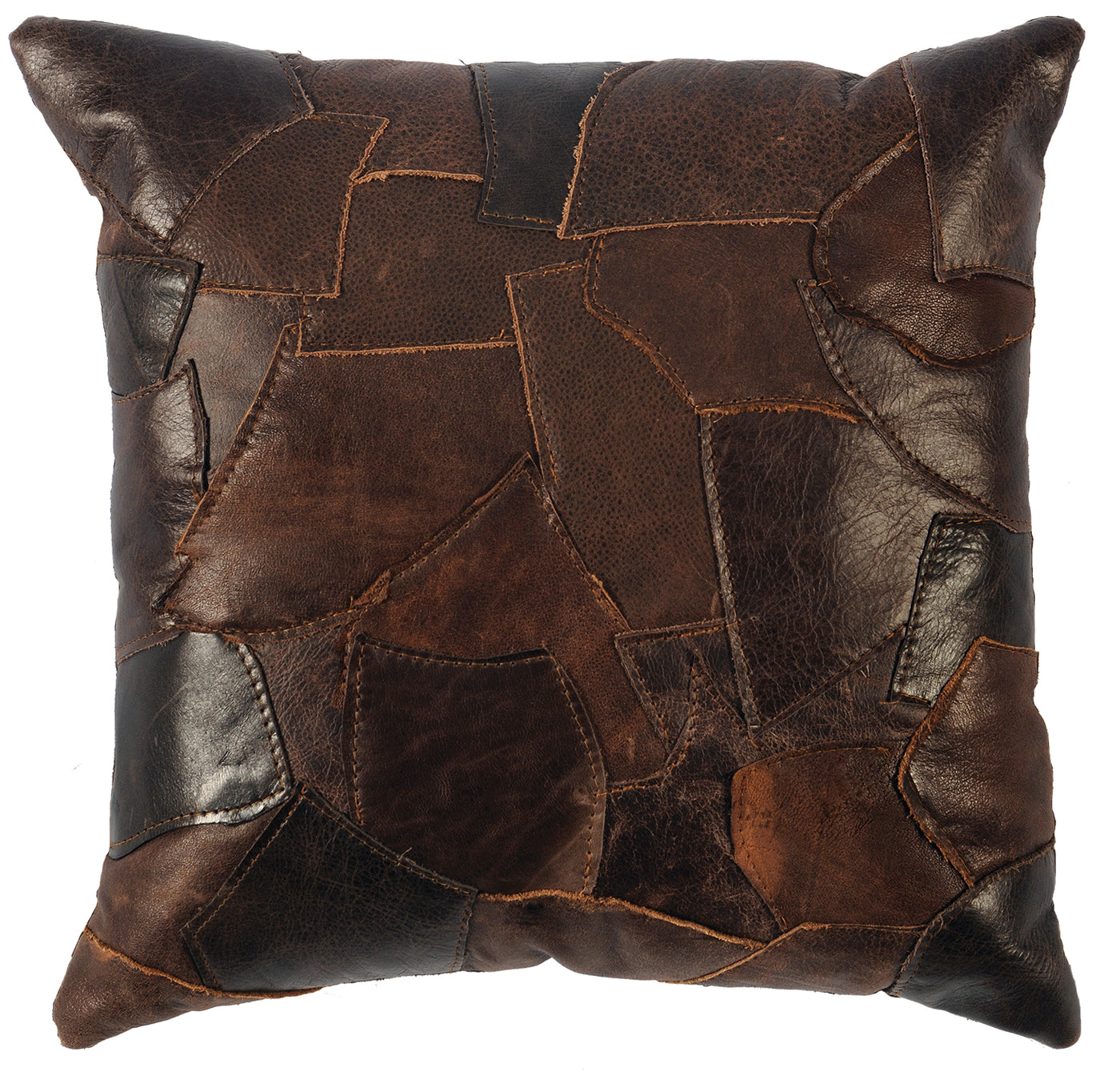 Canvello Patchwork Leather Pillow (16"x16")