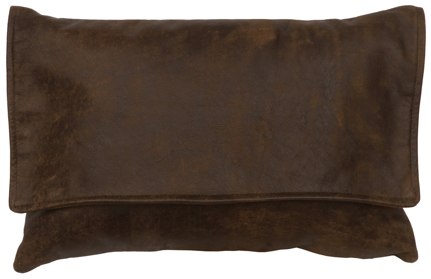 Canvello Timber Leather Pillow - Fabric Back - 12"x18"
