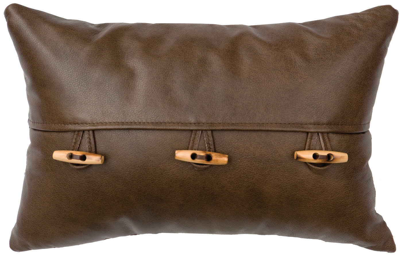 Canvello Caribou Leather Pillow - Leather Back - 12"x18"