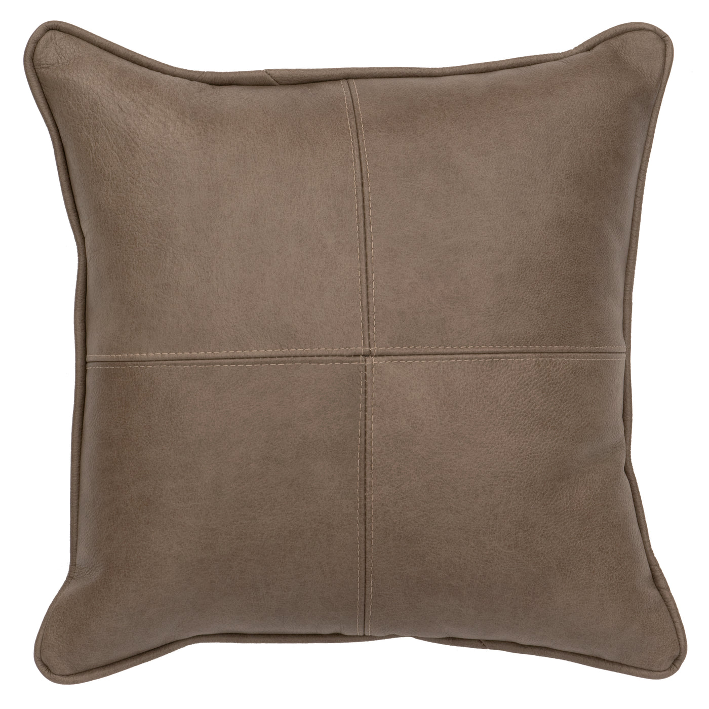 Canvello Silver Fox Leather Pillow - Leather Back - 16" x 16"