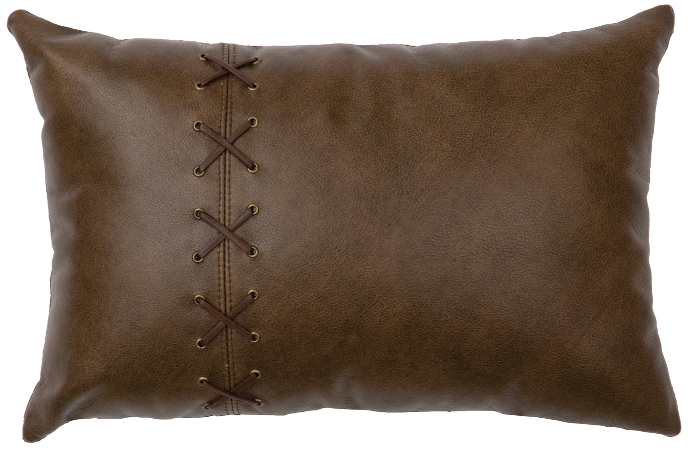 Canvello Caribou Leather Pillow - Fabric Back - 12"x18"