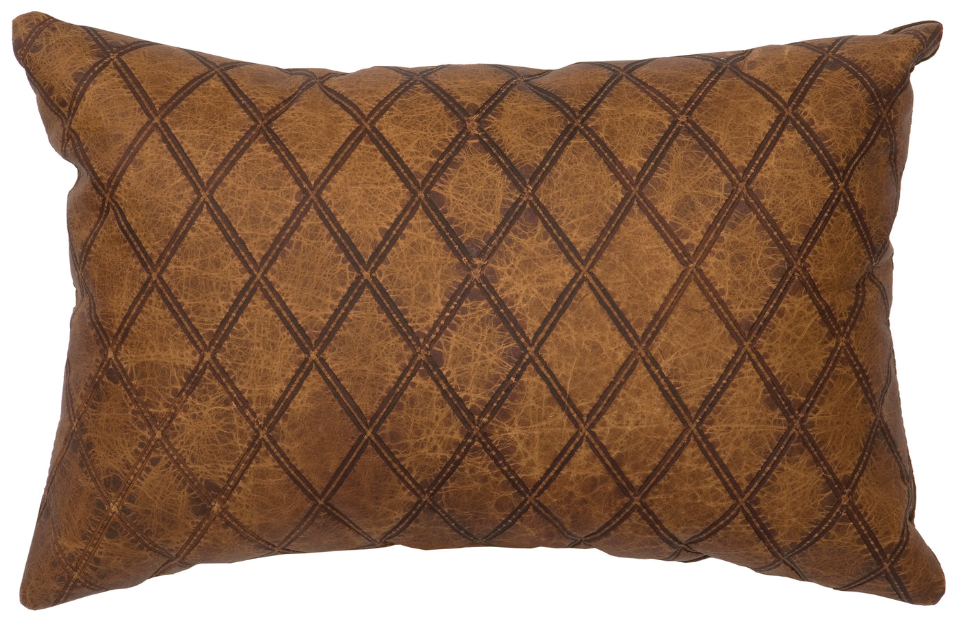 Canvello Latigo Leather Pillow - Fabric Back - 12"x18"
