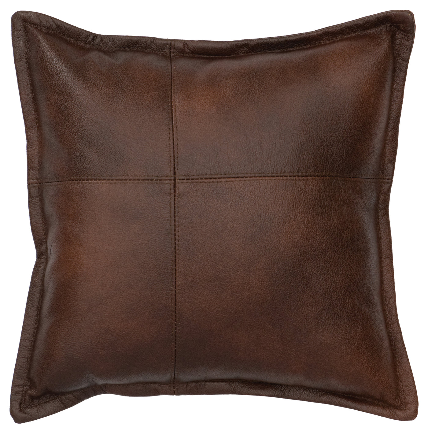 Canvello Mushroom Leather Panel Pillow - Leather Back - 16" x 16"