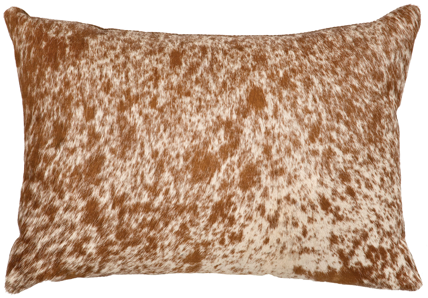 Canvello 斑點淺棕色皮革枕頭 - 織物背面 - 16 英寸 x 16 英寸