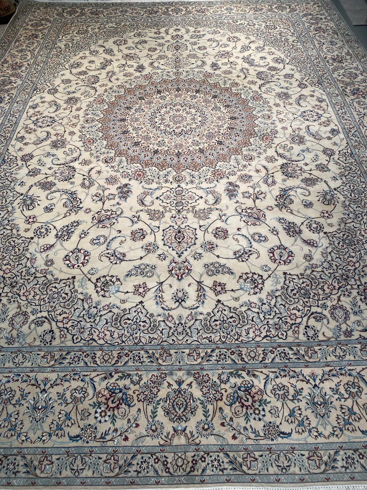 Canvello Silkroad Nain 米色絲綢和羊毛 6L 地毯 -9'11" X 13'3''