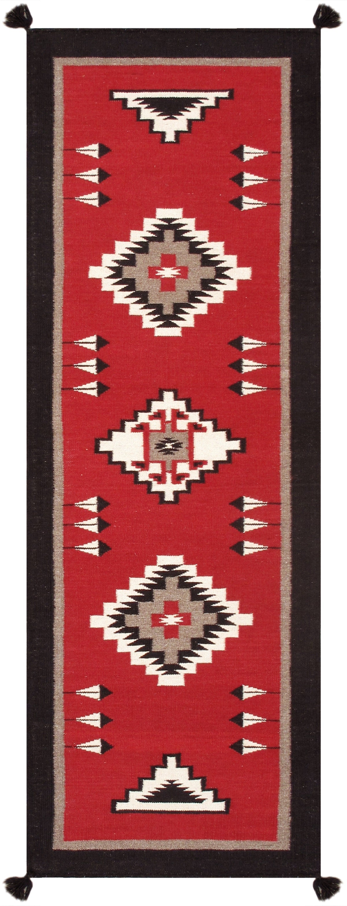 Canvello Reversible Wool Red Area Rug- 2'7'' X 7'10''