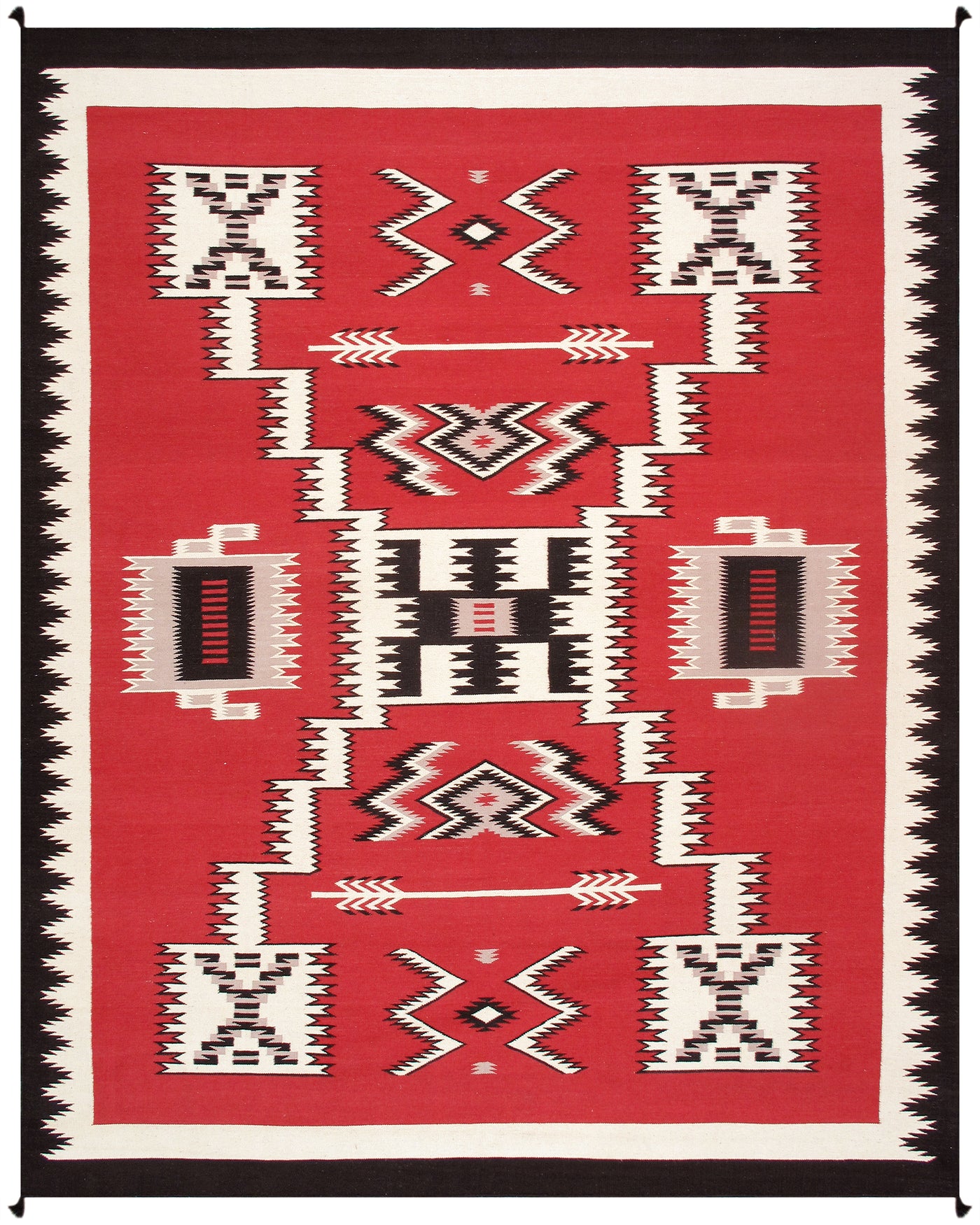 Canvello Tuscany Reversible Wool Red Area Rug - 10'2'' X 12'8''